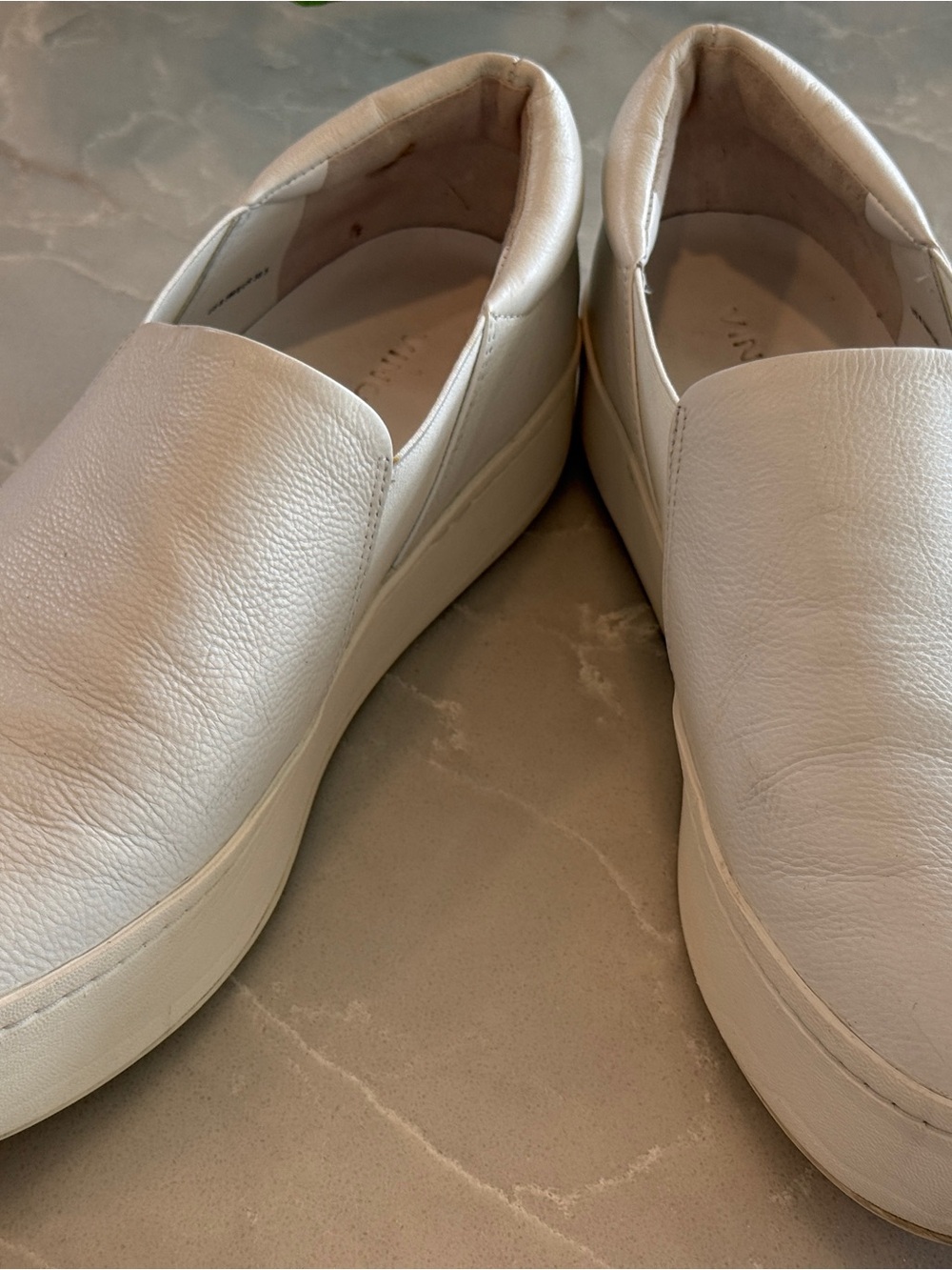 Vince Warren White Leather Slip-On Sneakers Women’s Size 8.5